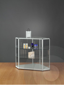 corner glass display counter