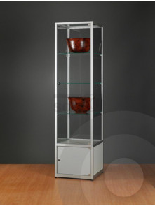 Display Cabinet with Storage Cupboard and Glass Top