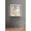 Wall mounted cabinet with ceiling and halogen shelf lights 