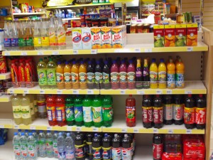 Gondola Shelving in Petrol station shop