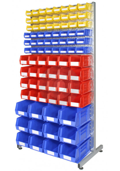 Rolling rack for plastic bins