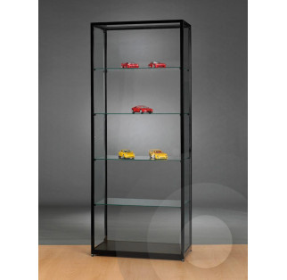 Black Retail Display Cabinet with Glass Top - 800mm