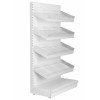 Shallow Wall Shelving With Plastic Risers And Dividers