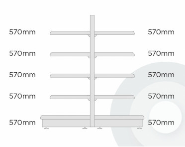 maximum display deep gondola shelving diagram