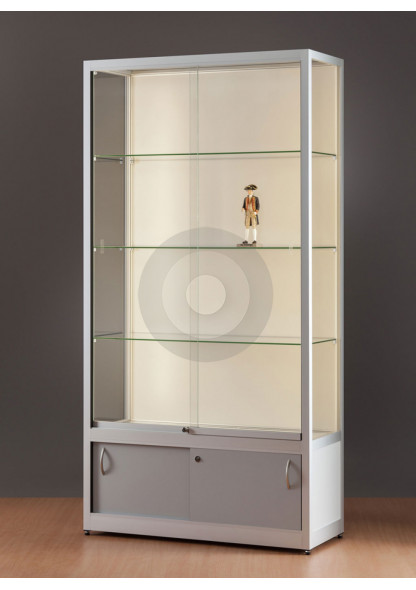 wall display cabinet with LED strip lights