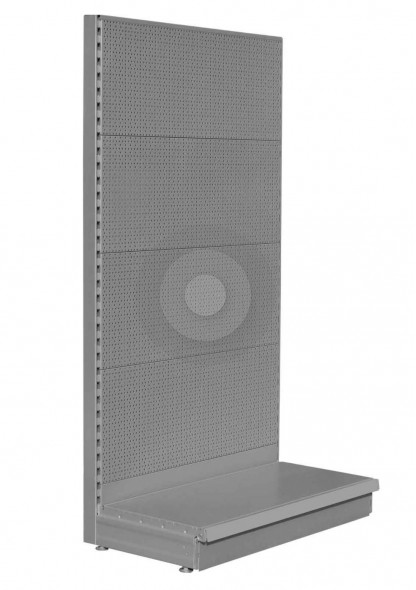 RAL9006 Silver pegboard shelving end bay