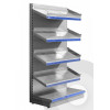 Medium Wall Shelving With Plastic Risers And Dividers Silver (RAL9006)